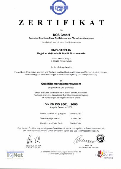 Certificat DQS