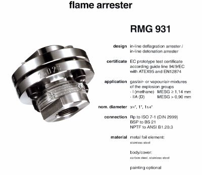 Flame arrester RMG 931