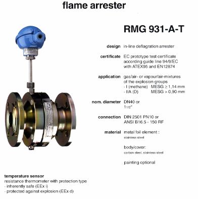 Flame arrester RMG 931-A-T