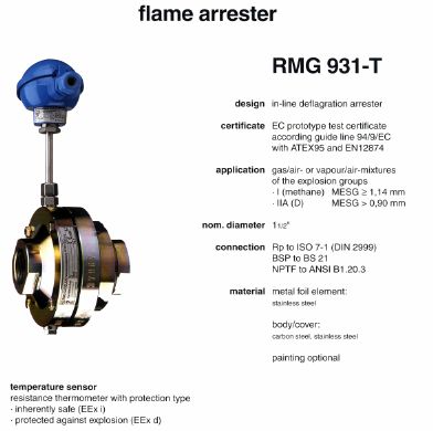 Flame arrester RMG 931-T