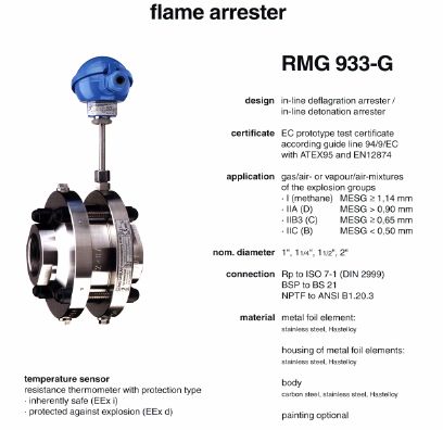 Flame arrester RMG 933-G