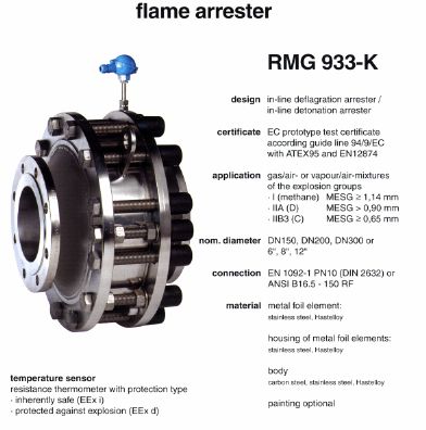 Flame arrester RMG 933-K