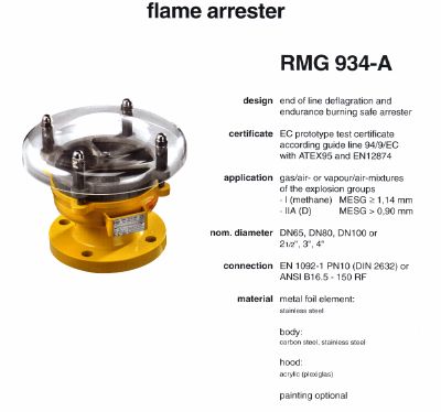 Flame arrester RMG 934-A
