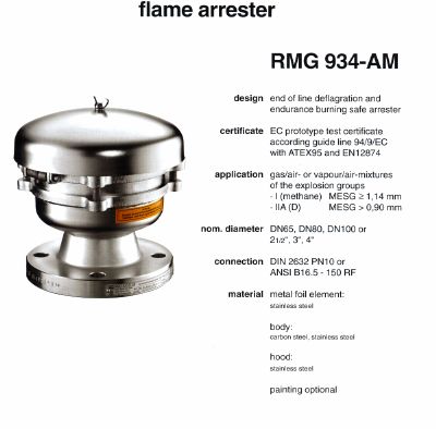 Flame arrester RMG 934-AM