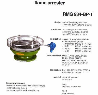 Flame arrester RMG 934-BP-T