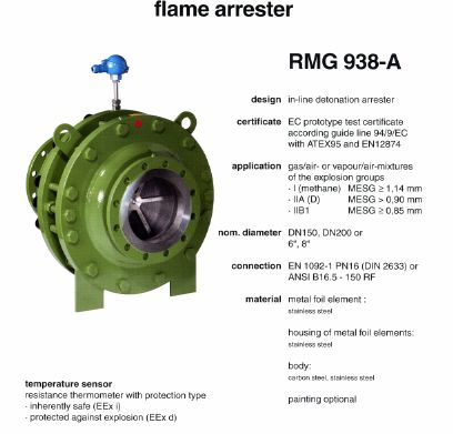 Flame arrester RMG 938-A