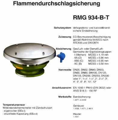 Flammendurchschlagsicherung RMG 934-B-T